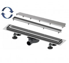 Комплект TECE TECElinus для монтажа дренажного канала 2 в 1 с основой для плитки tile и steel с мембраной Хром матовый 80 см, комплект 15103089